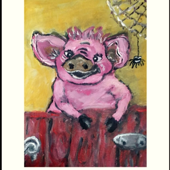 PIG & SPIDER Canvas Art - Picture 2 of 2